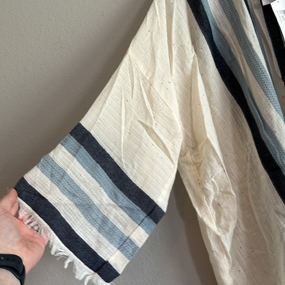 NWT Michael Stars (Evereve) Nautical Beach Striped Wrap One Size Blue/Off White - Picture 6 of 13